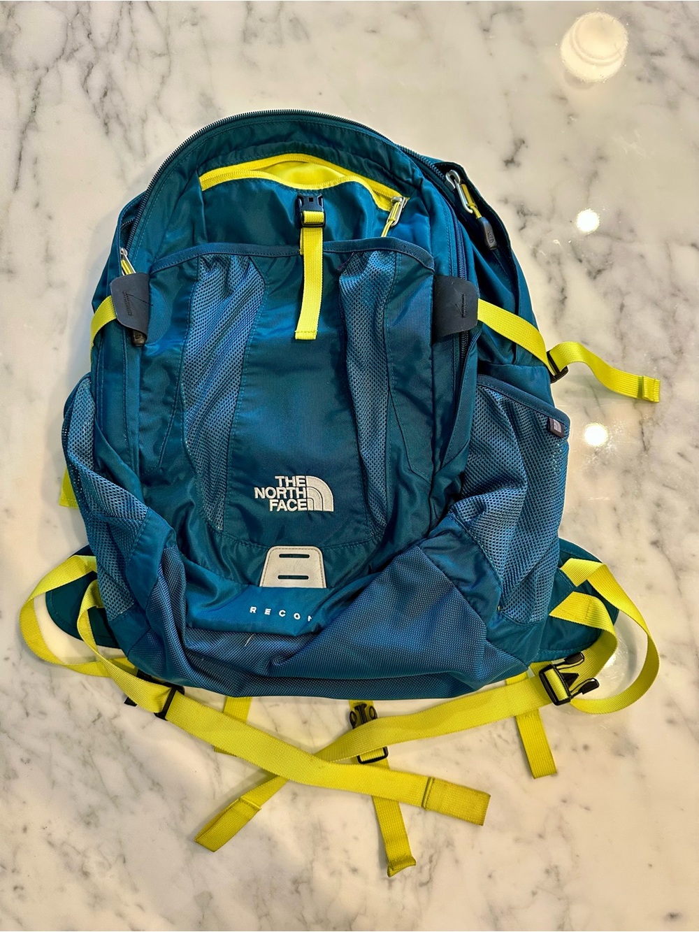 The North Face Recon Teal & Yellow Hiking Backpack